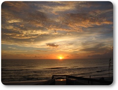 Sunset from the Seacliffs beach boardwalk